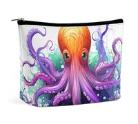 FZQVSGW Small Cosmetic Bag Elegant Roomy Ladybugs Pattern Infinite Speckled Makeup Bags Portable Zipper Pouch Lipstick Bag Travel Toiletry Bag for Best Friend Gift, Colorful Octopus, One Size