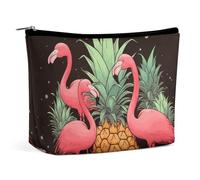 FZQVSGW Small Cosmetic Bag Elegant Roomy Otter Playing in The Water Makeup Bags Portable Zipper Pouch Lipstick Bag Travel Toiletry Bag for Best Friend Gift, Pineapple flamingos, One Size