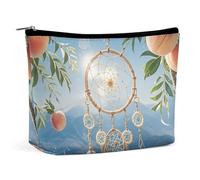 FZQVSGW Small Cosmetic Bag Elegant Roomy Owls On Branches Makeup Bags Portable Zipper Pouch Lipstick Bag Travel Toiletry Bag for Best Friend Gift, Peach Dream Catcher, One Size