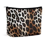 FZQVSGW Small Cosmetic Bag Elegant Roomy Scenic Mountain Waterfall Makeup Bags Portable Zipper Pouch Lipstick Bag Travel Toiletry Bag for Best Friend Gift, Leopard Print, One Size