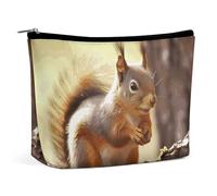 FZQVSGW Small Cosmetic Bag Elegant Roomy Scenic Mountain Waterfall Makeup Bags Portable Zipper Pouch Lipstick Bag Travel Toiletry Bag for Best Friend Gift, Funny Squirrel, One Size