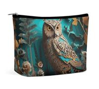 FZQVSGW Small Cosmetic Bag Elegant Roomy Tiger Colorful Sunset Makeup Bags Portable Zipper Pouch Lipstick Bag Travel Toiletry Bag for Best Friend Gift, Owl, One Size