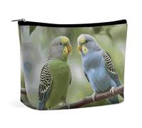 FZQVSGW Small Cosmetic Bag Elegant Roomy Watercolor Duck Makeup Bags Portable Zipper Pouch Lipstick Bag Travel Toiletry Bag for Best Friend Gift, Blue and Green Parakeets, One Size
