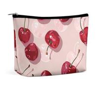 FZQVSGW Small Cosmetic Bag Elegant Roomy With Cherry Pattern Makeup Bags Portable Zipper Pouch Lipstick Bag Travel Toiletry Bag for Best Friend Gift, With Cherry Pattern, One Size