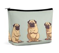 FZQVSGW Small Cosmetic Bag Elegant Roomy Yellow And White Python Makeup Bags Portable Zipper Pouch Lipstick Bag Travel Toiletry Bag for Best Friend Gift, Yoga pug, One Size