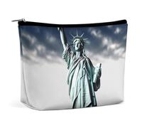 FZQVSGW Small Cosmetic Bag Elegant Roomy Yellow And White Python Makeup Bags Portable Zipper Pouch Lipstick Bag Travel Toiletry Bag for Best Friend Gift, statue of liberty, One Size