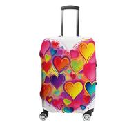 FZQVSGW Suitcase Covers for Luggage Colourful Heart Fashion Luggage Cover Washable Protector Waterproof Suitcase Cover Anti-scratch Travel Suitcases Covers Case for 19-32 Inch Luggages, white, XL