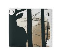FZQVSGW Sweet Candy Wallet, Leather Bifold Wallet, Slim And Stylish PU Card Holder, Small Coin Purse, Deer Silhouette, One Size