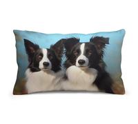 FZQVSGW Throw Pillow Cover, Border Collie Decorative Lumbar Throw Pillow Cover 8"x12" Boho Long Cushion for Bed Farmhouse Pillowcase for Bedroom Living Room Couch Sofa Home Décor (Cover ONLY)