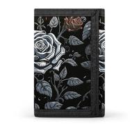 FZQVSGW Tropical Beach Palm Tree Trifold Wallet Coin Purse With 8 Card Slots Credit Card Holder Divided Billfold Wallet, Rose gothic, One Size, Modern