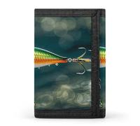 FZQVSGW Tropical Beach Palm Tree Trifold Wallet Coin Purse With 8 Card Slots Credit Card Holder Divided Billfold Wallet, Fishing Lure Style, One Size, Modern