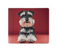 FZQVSGW World War 2 Aircraft Airplane Wallet, Leather Bifold Wallet, Slim And Stylish PU Card Holder, Small Coin Purse, Schnauzer, One Size