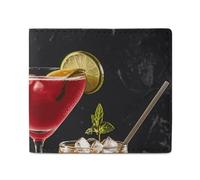 FZQVSGW World War 2 Aircraft Airplane Wallet, Leather Bifold Wallet, Slim And Stylish PU Card Holder, Small Coin Purse, Cocktail Glasses and Wine Bottles, One Size
