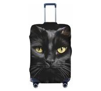 FZQVSLCM A black cat on a black background Travel Luggage Cover Elastic Washable Suitcase Protector Anti-scratch Thicken Baggage Covers Fit 18-32 Inch, Black, L