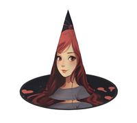 FZQVSLCM A girl who loves cats Witch Hat Oversized Halloween Witches Hats for Women Men Costume Cosplay Party Accessory 2 PCS