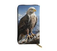 FZQVSLCM A lone eagle Leather Wallet for Women Long Coin Purse Ultra Slim Credit Cards Holder Bifold Clutch