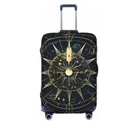 FZQVSLCM Astrological pattern Travel Luggage Cover Elastic Washable Suitcase Protector Anti-scratch Thicken Baggage Covers Fit 18-32 Inch, Black, S