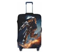 FZQVSLCM Astronaut flying in space Travel Luggage Cover Elastic Washable Suitcase Protector Anti-scratch Thicken Baggage Covers Fit 18-32 Inch, Black, M