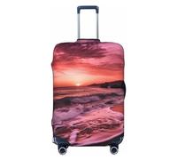 FZQVSLCM Beach Sunset Travel Luggage Cover Elastic Washable Suitcase Protector Anti-scratch Thicken Baggage Covers Fit 18-32 Inch, Black, L