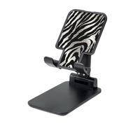 FZQVSLCM Black and White Zebra Print Cell Phone Stand for Desk Angle Height Adjustable Cell Phone Holder Folding Desktop Phone Stand Portable Cellphone Cradle Desktop Dock Compatible with All Phones