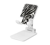 FZQVSLCM Black and White Zebra Print Cell Phone Stand for Desk Angle Height Adjustable Cell Phone Holder Folding Desktop Phone Stand Portable Cellphone Cradle Desktop Dock Compatible with All Phones