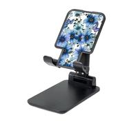 FZQVSLCM Blooming Blue Daisy Cell Phone Stand for Desk Angle Height Adjustable Cell Phone Holder Folding Desktop Phone Stand Portable Cellphone Cradle Desktop Dock Compatible with All Phones