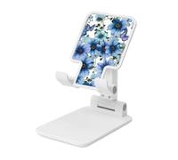 FZQVSLCM Blooming Blue Daisy Cell Phone Stand for Desk Angle Height Adjustable Cell Phone Holder Folding Desktop Phone Stand Portable Cellphone Cradle Desktop Dock Compatible with All Phones