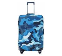 FZQVSLCM Blue camouflage pattern Travel Luggage Cover Elastic Washable Suitcase Protector Anti-scratch Thicken Baggage Covers Fit 18-32 Inch, Black, S