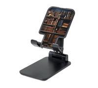 FZQVSLCM Books on The Bookshelf Cell Phone Stand for Desk Angle Height Adjustable Cell Phone Holder Folding Desktop Phone Stand Portable Cellphone Cradle Desktop Dock Compatible with All Phones