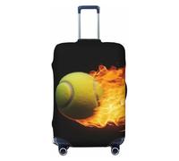 FZQVSLCM Burning tennis pictures Travel Luggage Cover Elastic Washable Suitcase Protector Anti-scratch Thicken Baggage Covers Fit 18-32 Inch, Black, M