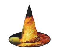 FZQVSLCM Burning tennis pictures Witch Hat Oversized Halloween Witches Hats for Women Men Costume Cosplay Party Accessory 2 PCS