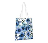 FZQVSLCM Canvas Tote Bag for Women Handbags Blooming blue daisy Reusable Grocery Bags Shoulder Bags Funny Gift Bag