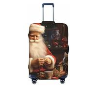 FZQVSLCM Christmas Santa Claus Sewing Tree Cat Travel Luggage Cover Elastic Washable Suitcase Protector Anti-scratch Thicken Baggage Covers Fit 18-32 Inch, Black, S