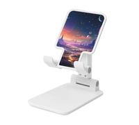 FZQVSLCM Colorful Retro Space Theme Cell Phone Stand for Desk Angle Height Adjustable Cell Phone Holder Folding Desktop Phone Stand Portable Cellphone Cradle Desktop Dock Compatible with All Phones
