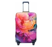 FZQVSLCM Colorful Watercolor Painting Travel Luggage Cover Elastic Washable Suitcase Protector Anti-scratch Thicken Baggage Covers Fit 18-32 Inch, Black, L