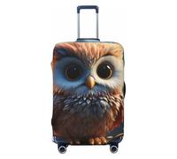 FZQVSLCM Cute owl Travel Luggage Cover Elastic Washable Suitcase Protector Anti-scratch Thicken Baggage Covers Fit 18-32 Inch, Black, L