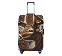 FZQVSLCM Deer on brown background Travel Luggage Cover Elastic Washable Suitcase Protector Anti-scratch Thicken Baggage Covers Fit 18-32 Inch, Black, M