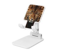 FZQVSLCM Depict a Leopard Cell Phone Stand for Desk Angle Height Adjustable Cell Phone Holder Folding Desktop Phone Stand Portable Cellphone Cradle Desktop Dock Compatible with All Phones