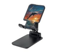 FZQVSLCM Dolphins and Palm Trees Cell Phone Stand for Desk Angle Height Adjustable Cell Phone Holder Folding Desktop Phone Stand Portable Cellphone Cradle Desktop Dock Compatible with All Phones