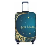FZQVSLCM Eid al-Fitr crescent moon and stars Travel Luggage Cover Elastic Washable Suitcase Protector Anti-scratch Thicken Baggage Covers Fit 18-32 Inch, Black, L