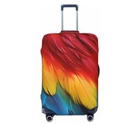 FZQVSLCM Fantastic Parrot Feather Travel Luggage Cover Elastic Washable Suitcase Protector Anti-scratch Thicken Baggage Covers Fit 18-32 Inch, Black, XL