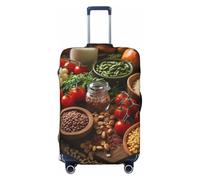 FZQVSLCM Farmhouse Food Pictures Travel Luggage Cover Elastic Washable Suitcase Protector Anti-scratch Thicken Baggage Covers Fit 18-32 Inch, Black, L