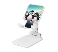 FZQVSLCM Five Cute Penguins Cell Phone Stand for Desk Angle Height Adjustable Cell Phone Holder Folding Desktop Phone Stand Portable Cellphone Cradle Desktop Dock Compatible with All Phones