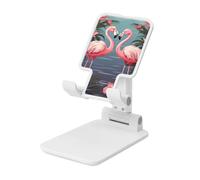 FZQVSLCM Flock of Tropical Flamingos Cell Phone Stand for Desk Angle Height Adjustable Cell Phone Holder Folding Desktop Phone Stand Portable Cellphone Cradle Desktop Dock Compatible with All Phones
