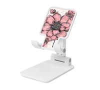 FZQVSLCM Flower Doodle Cell Phone Stand for Desk Angle Height Adjustable Cell Phone Holder Folding Desktop Phone Stand Portable Cellphone Cradle Desktop Dock Compatible with All Phones