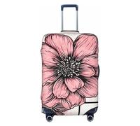 FZQVSLCM Flower doodle Travel Luggage Cover Elastic Washable Suitcase Protector Anti-scratch Thicken Baggage Covers Fit 18-32 Inch, Black, M