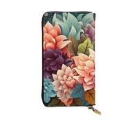 FZQVSLCM Flowers as background Leather Wallet for Women Long Coin Purse Ultra Slim Credit Cards Holder Bifold Clutch