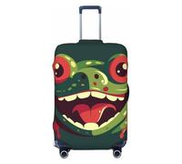 FZQVSLCM Frog with Mouth Open Travel Luggage Cover Elastic Washable Suitcase Protector Anti-scratch Thicken Baggage Covers Fit 18-32 Inch, Black, S