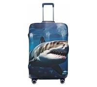FZQVSLCM Great white shark Travel Luggage Cover Elastic Washable Suitcase Protector Anti-scratch Thicken Baggage Covers Fit 18-32 Inch, Black, XL