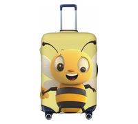 FZQVSLCM Happy bee Travel Luggage Cover Elastic Washable Suitcase Protector Anti-scratch Thicken Baggage Covers Fit 18-32 Inch, Black, XL
